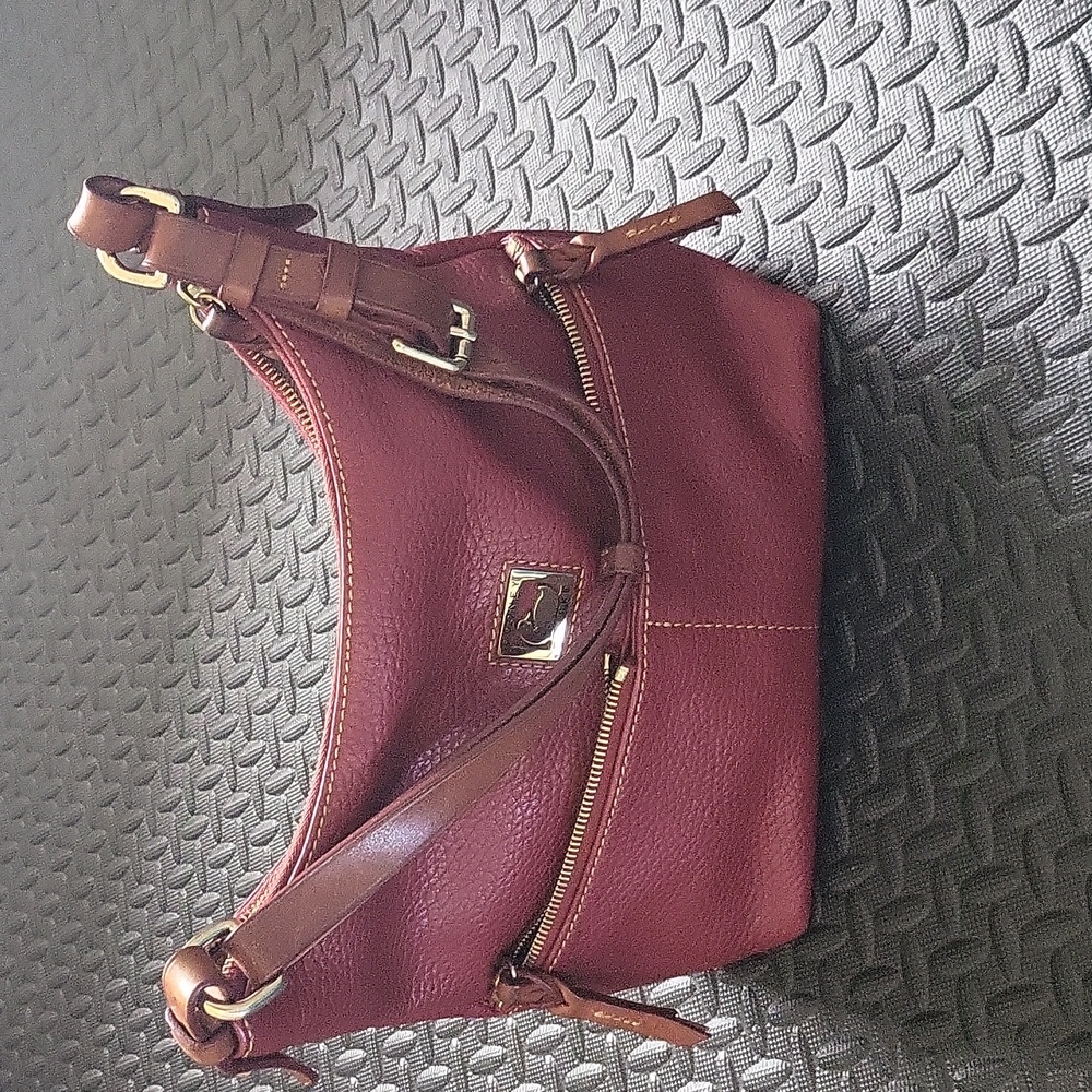 Dooney and Burke red leather shoulder bag
